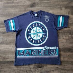 VTG 90s Salem Sportswear MLB Seattle Mariners Graphic T-Shirt Single Stitch XL